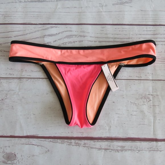 Victoria's Secret Swim "The Banded Itsy" Colorblock Bikini Bottoms - Size Small - Picture 1 of 6